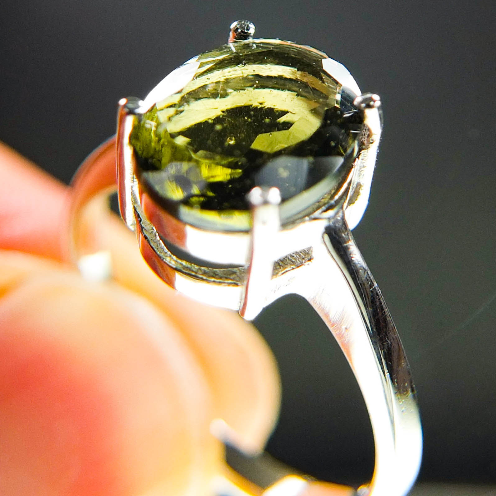 Ring - Moldavite + Silver - Certified