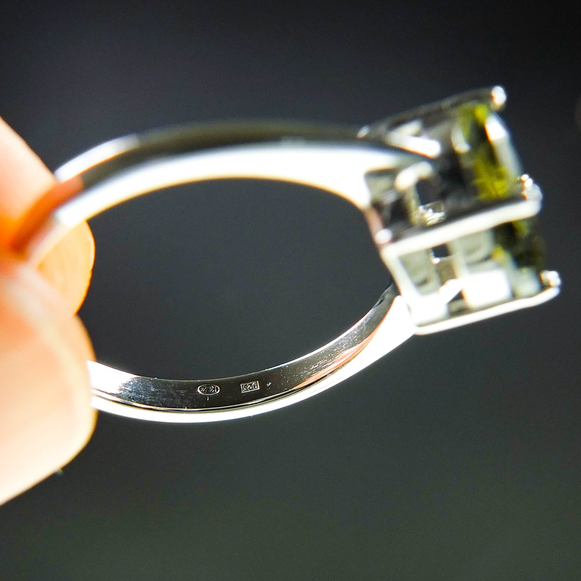 Ring - Moldavite + Silver - Certified