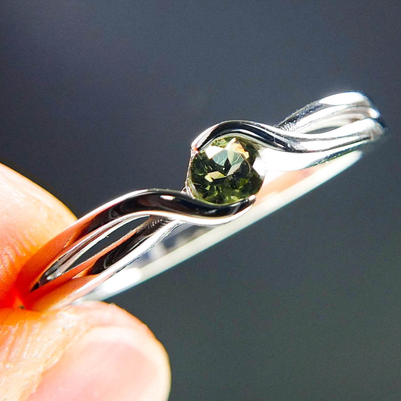 Ring - Moldavite + Silver - Certified