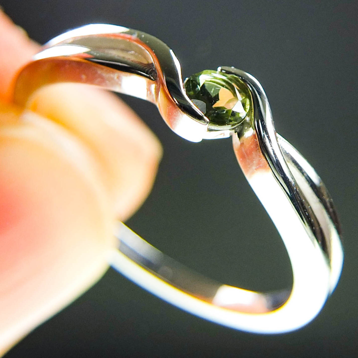 Ring - Moldavite + Silver - Certified