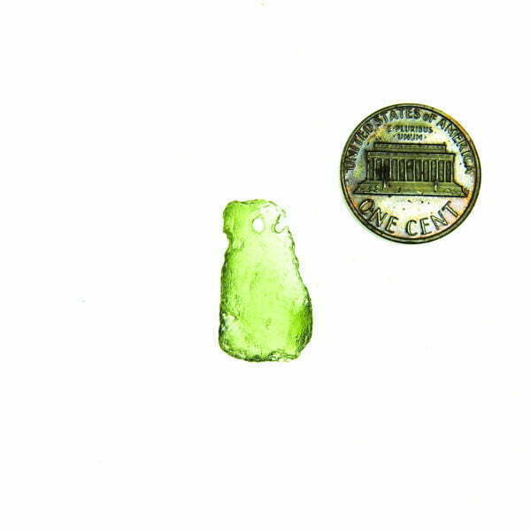 Vibrant green Drilled Moldavite - Certified