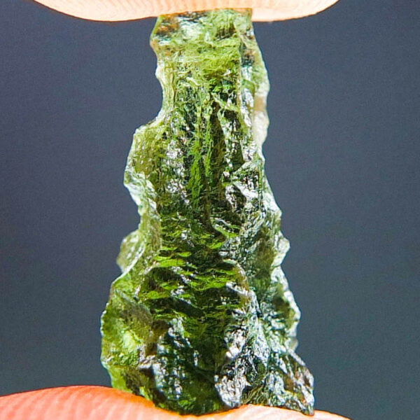 Moldavite with CERTIFICATE - Drop - natural upper fragment shape - quality A+/++