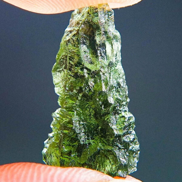 Moldavite with CERTIFICATE - Drop - natural upper fragment shape - quality A+/++