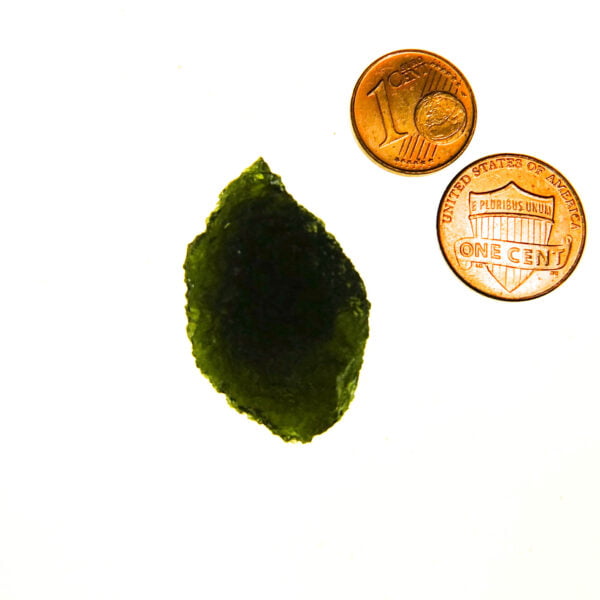 Big Certified Moldavite with visible closed bubble