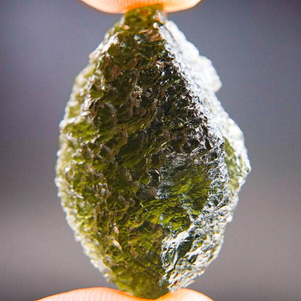 Big Certified Moldavite with visible closed bubble