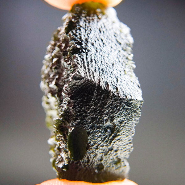 Big Moldavite with two kinds of sculpture - quality A+