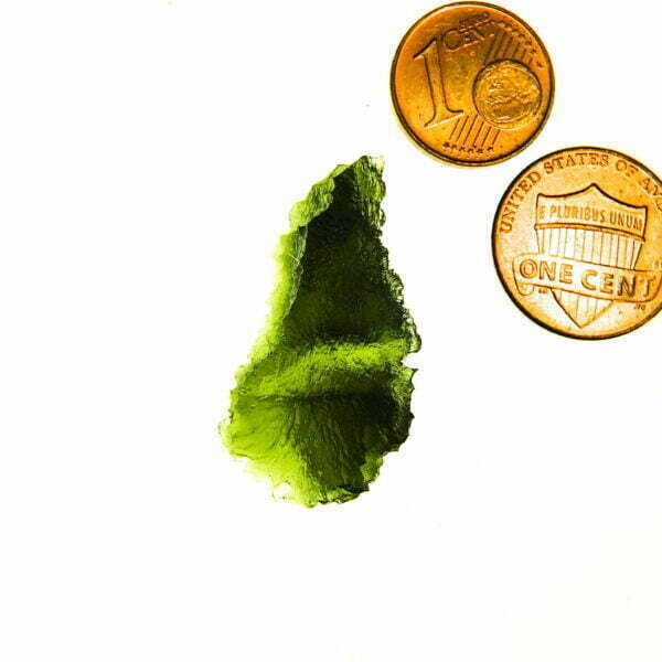 Rare Moldavite with visible Lechatelierite needle - Certified - quality A+/++
