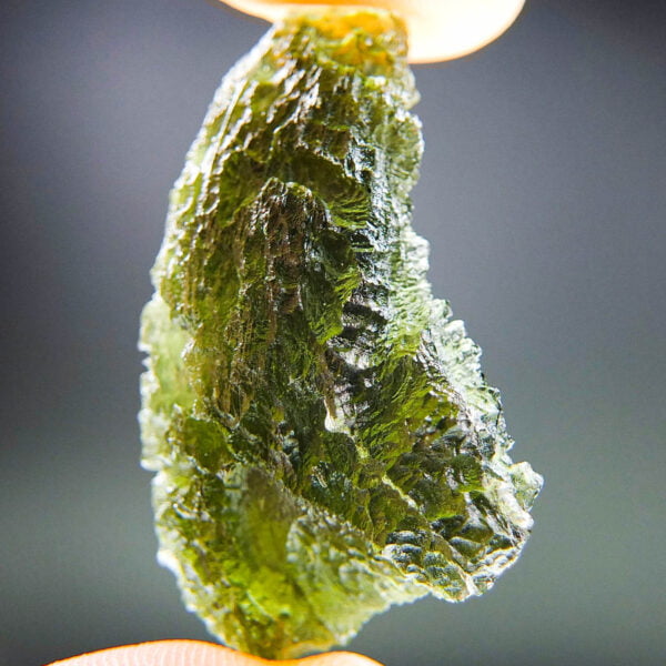 Moldavite with CERTIFICATE - Drop - natural upper fragment shape - quality A+
