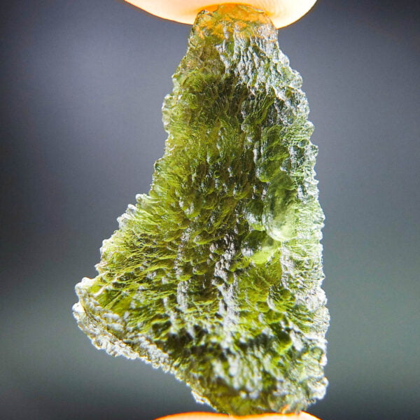 Moldavite with CERTIFICATE - Drop - natural upper fragment shape - quality A+