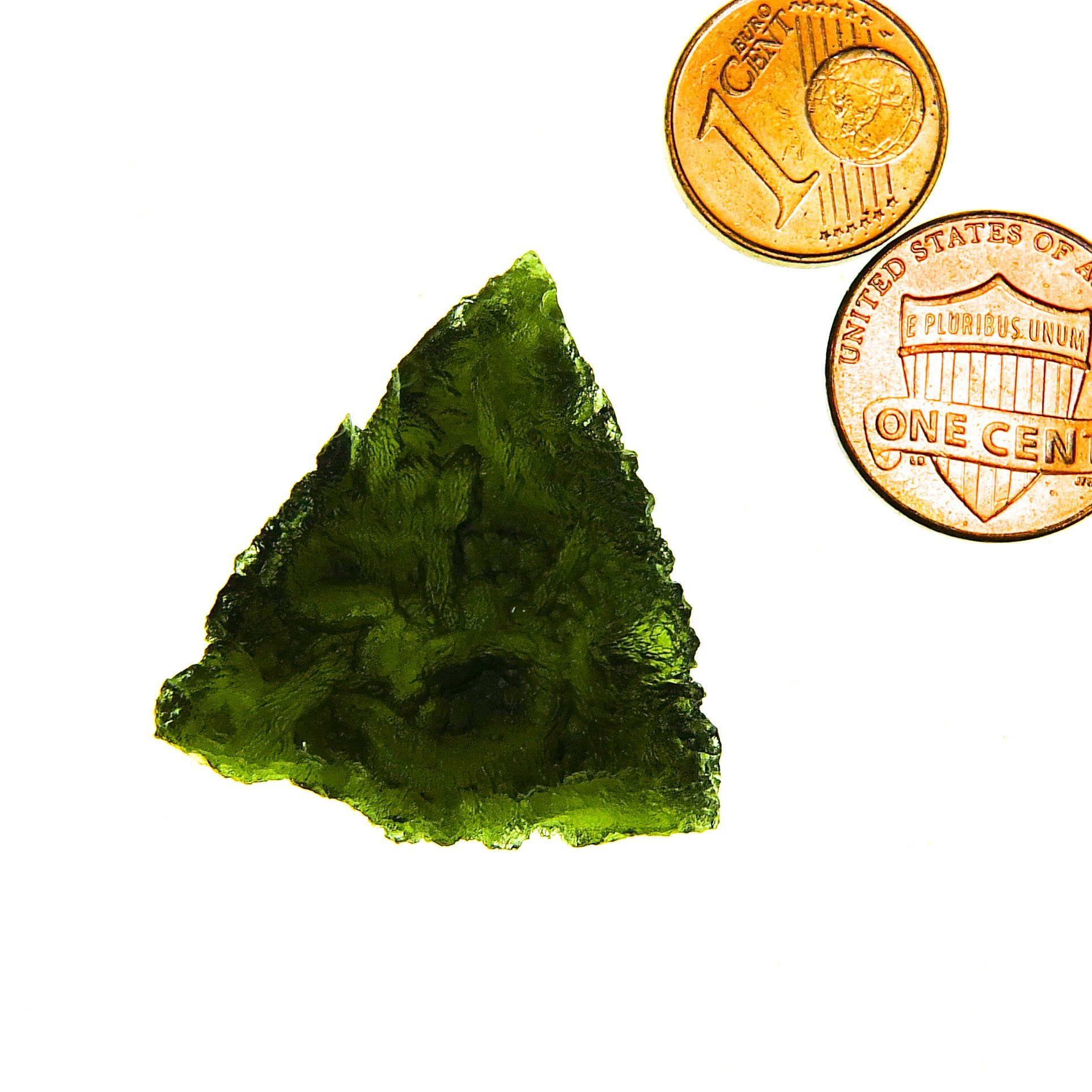 Moldavite with CERTIFICATE - Elipsoid - natural fragment shape - quality A+