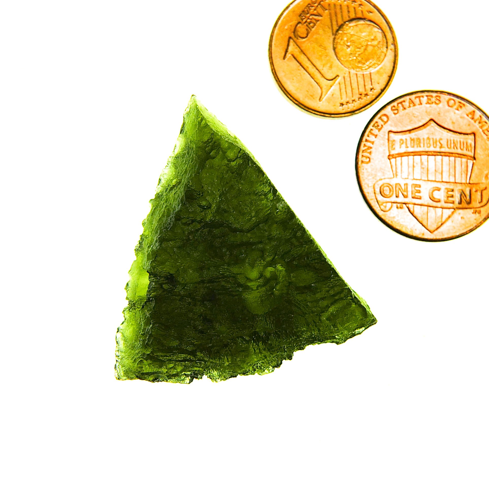 Moldavite with CERTIFICATE - Elipsoid - natural fragment shape - quality A+