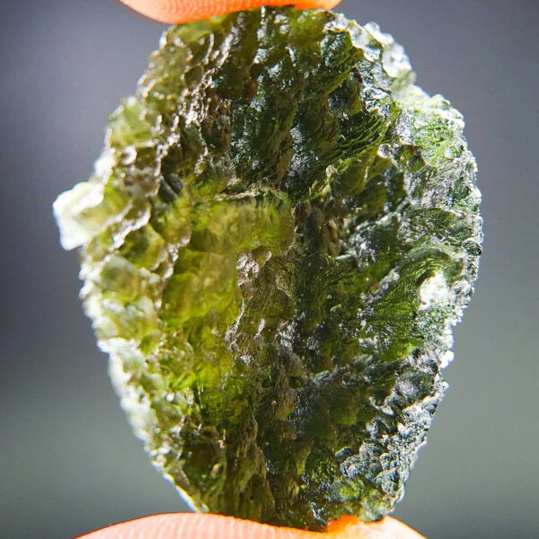 Big Rare Moldavite with big closed bubble - Certified - quality A+