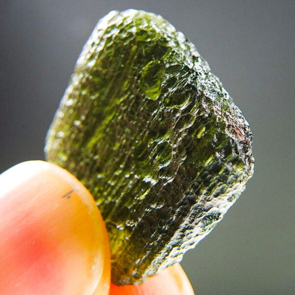 Moldavite with CERTIFICATE with open bubble