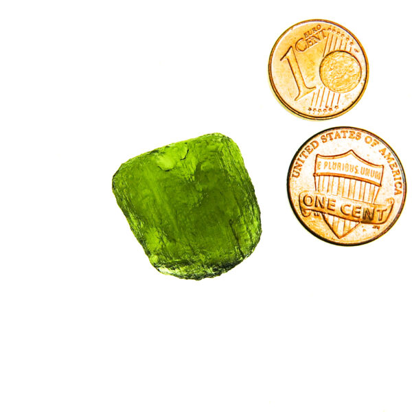 Moldavite with CERTIFICATE with open bubble