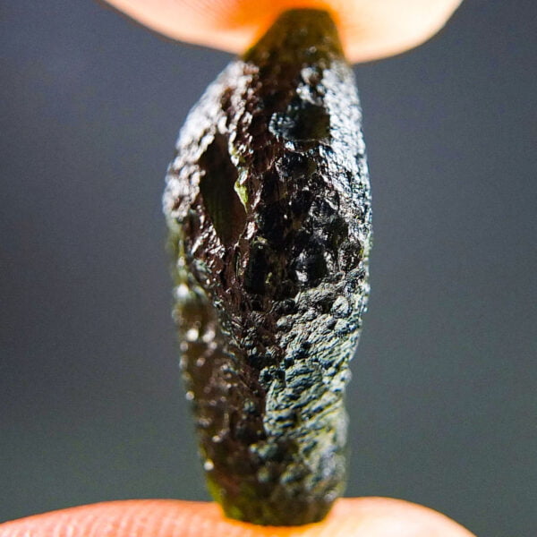 Moldavite with CERTIFICATE with open bubble