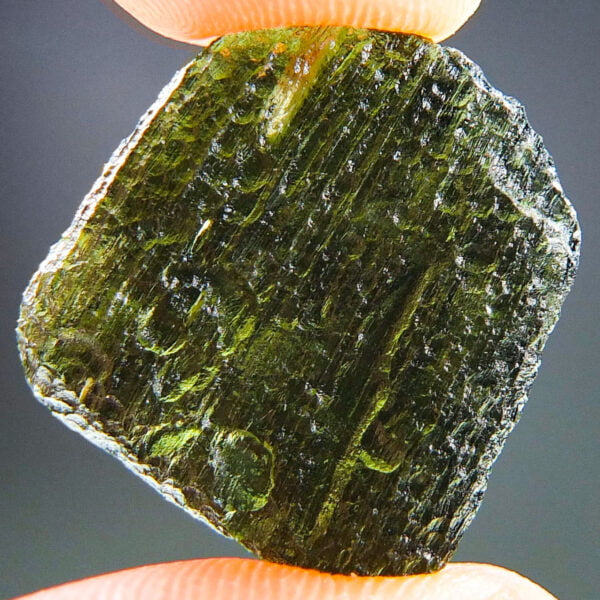 Moldavite with CERTIFICATE with open bubble