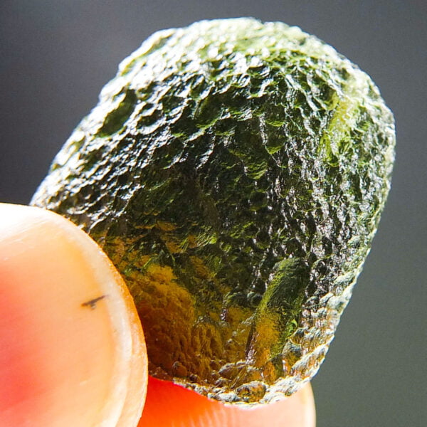 Moldavite with CERTIFICATE with open bubble