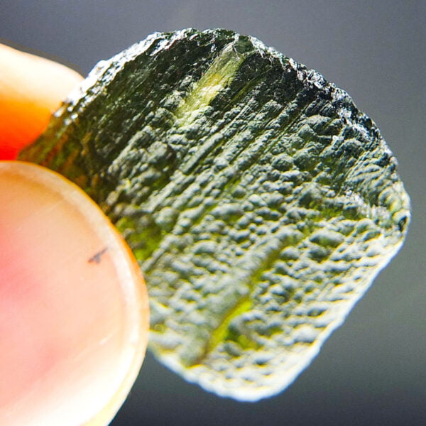 Moldavite with CERTIFICATE with open bubble