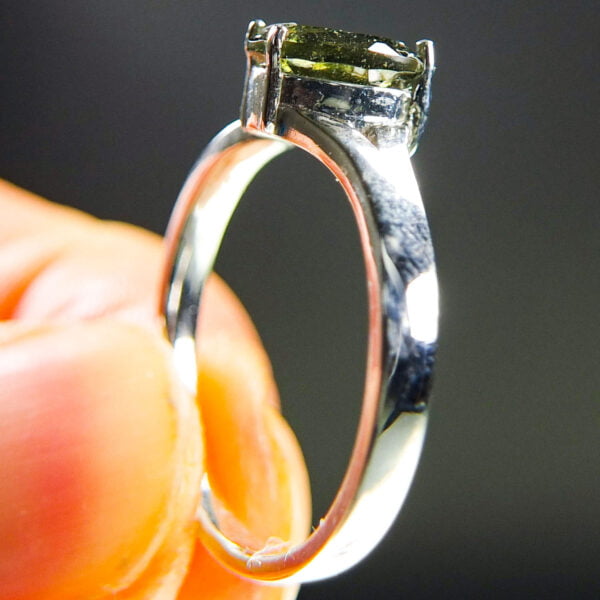 Moldavite Silver Ring - Certified
