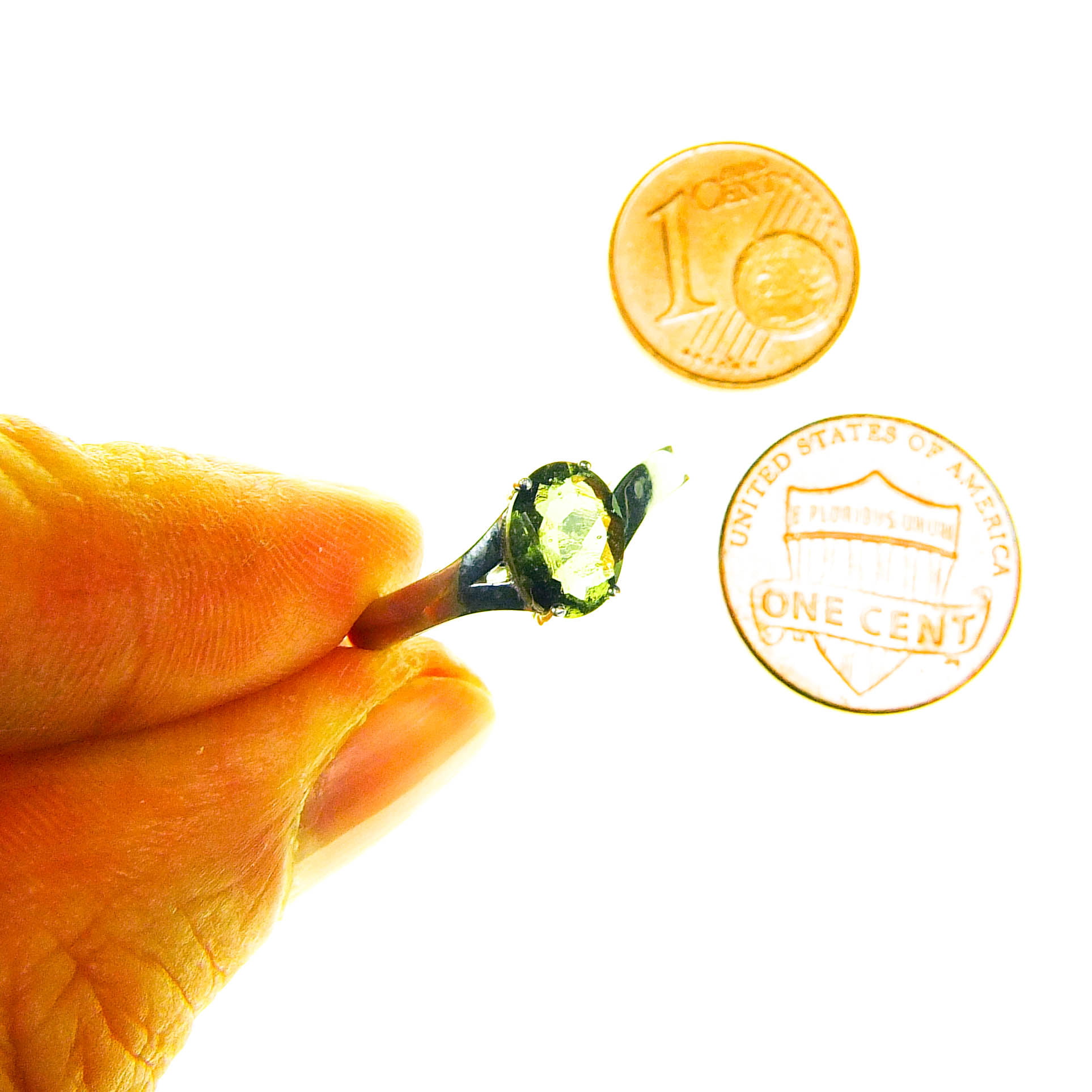 Moldavite Silver Ring - Certified