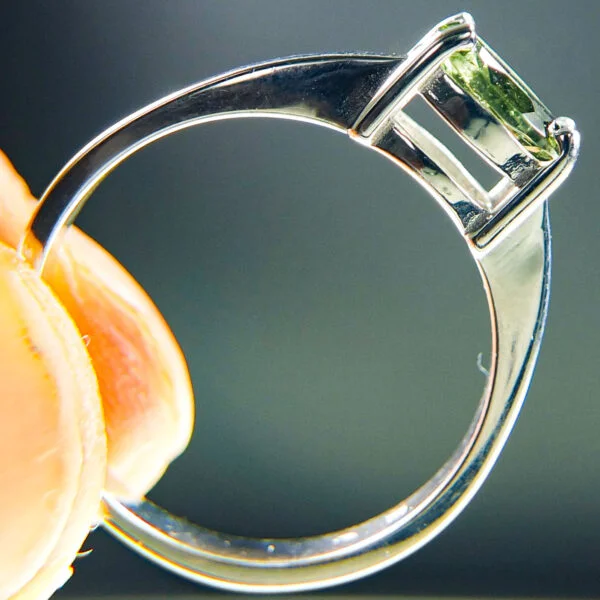 Moldavite Silver Ring - Certified