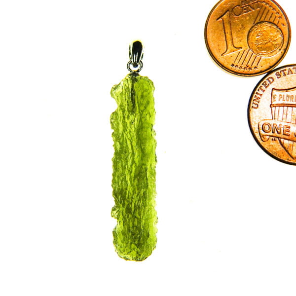 Moldavite pendant with CERTIFICATE - Stick shape
