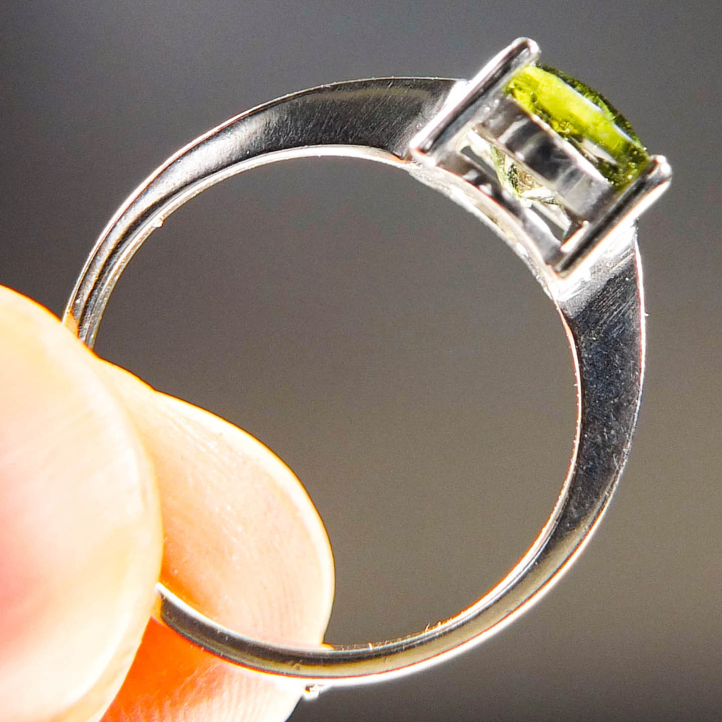 Moldavite silver Ring - Certified