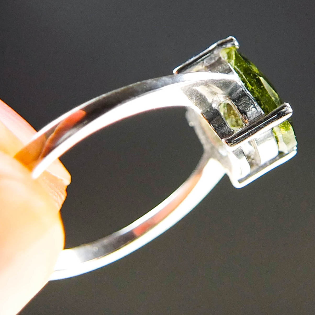 Moldavite silver Ring - Certified