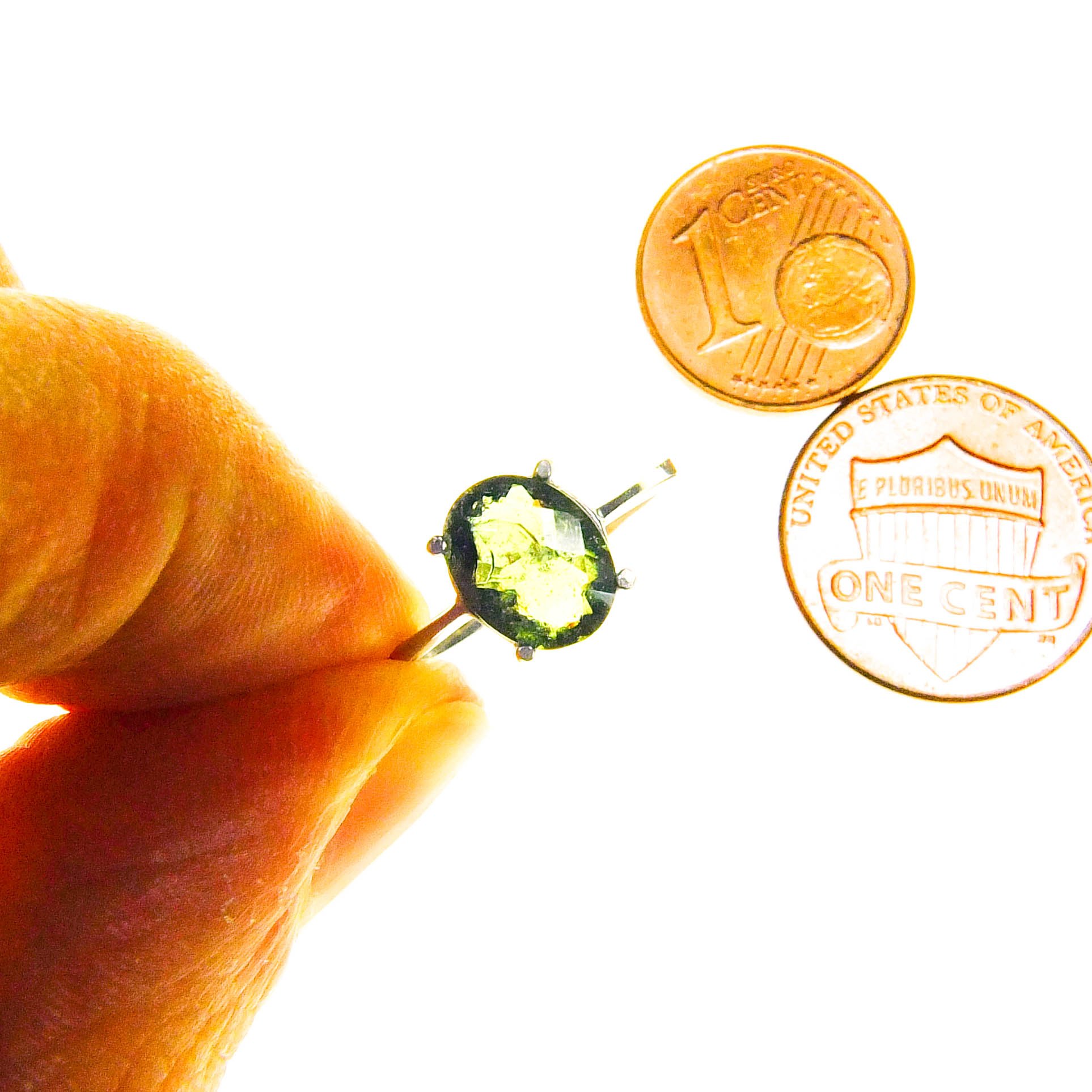 Moldavite silver Ring - Certified