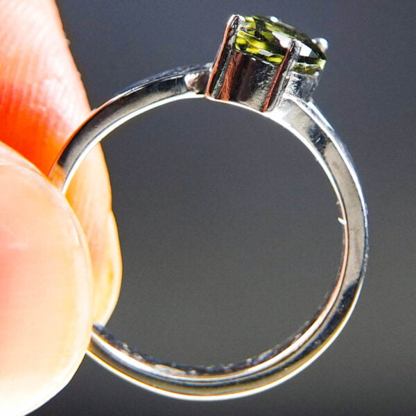 Moldavite silver Ring - Certified