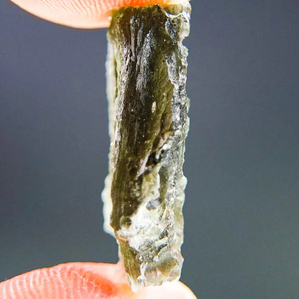Certified Rare Moldavite with visible lechatelierite needles