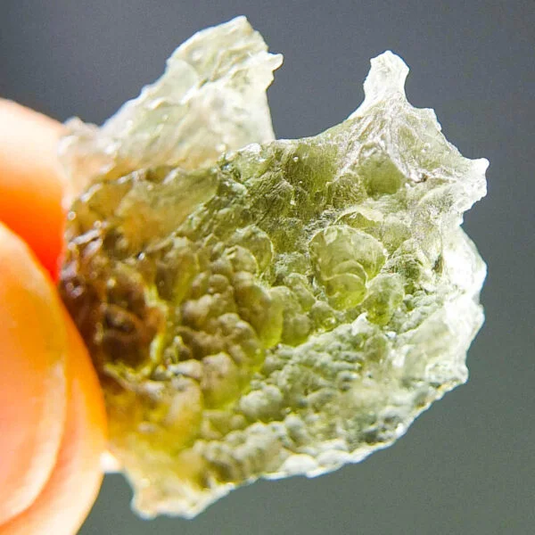 Certified Rare Moldavite with visible lechatelierite needles