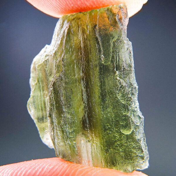 Rare Certified Moldavite with channel filled by clay