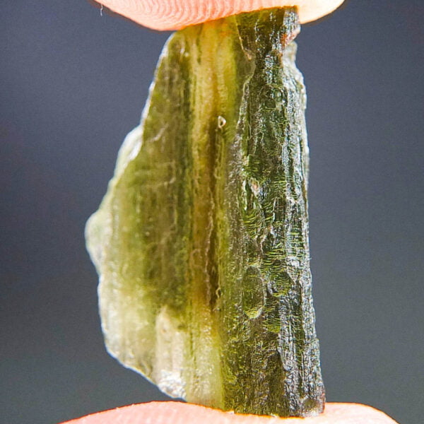Rare Certified Moldavite with channel filled by clay