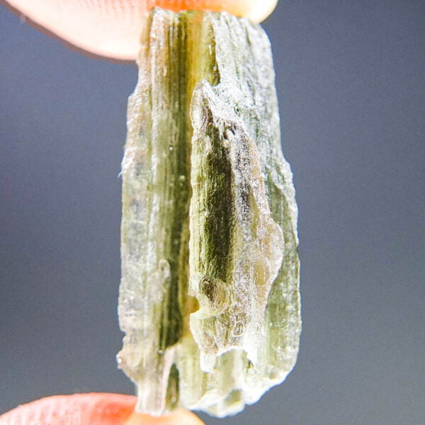 Rare Certified Moldavite with channel filled by clay