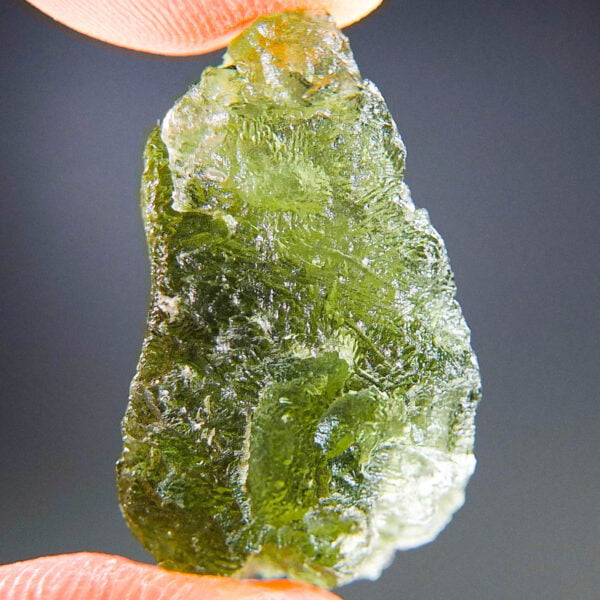 Rare Certified Moldavite with imprint of 2 bubbles