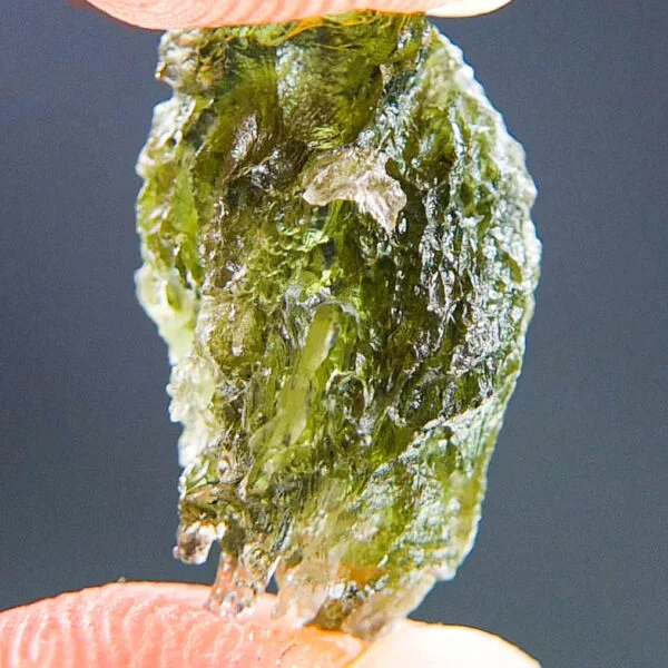 Rare Moldavite with CERTIFICATE - quality A+ imprint of big bubble