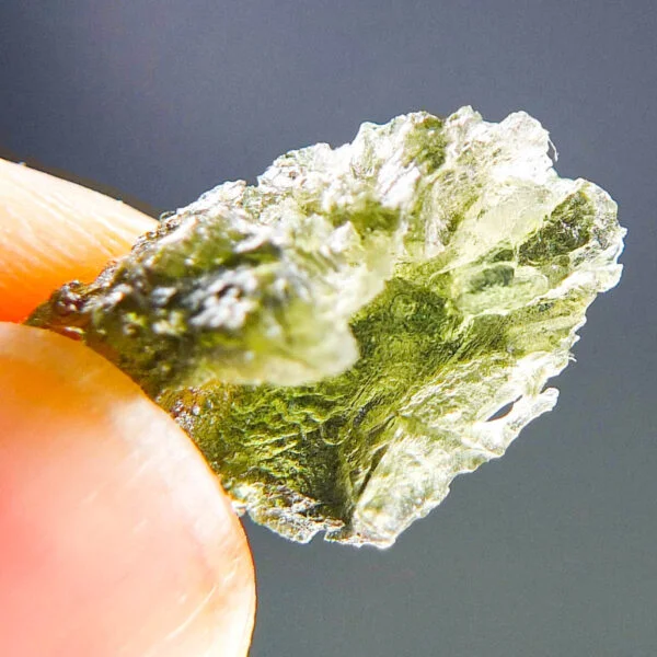 Rare Moldavite with CERTIFICATE - quality A+ imprint of big bubble