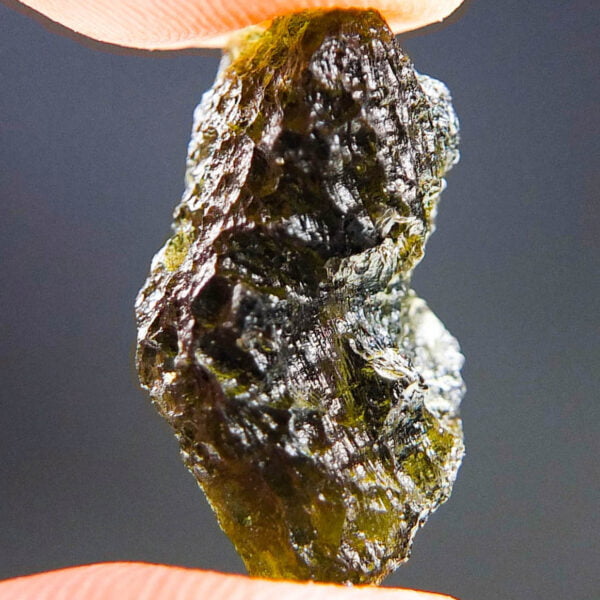 Certified Moldavite with uncommon brown color