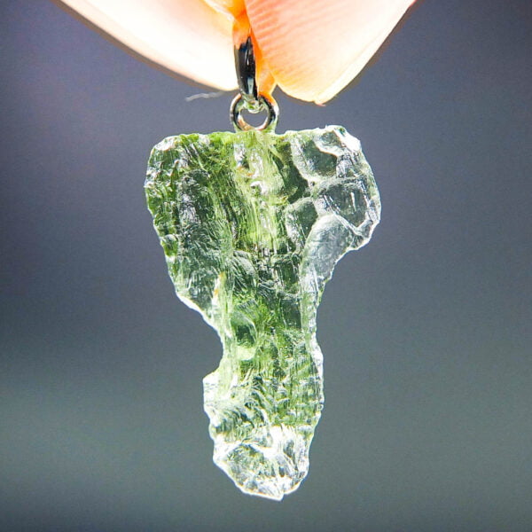 Moldavite pendant with CERTIFICATE - Vibrant green