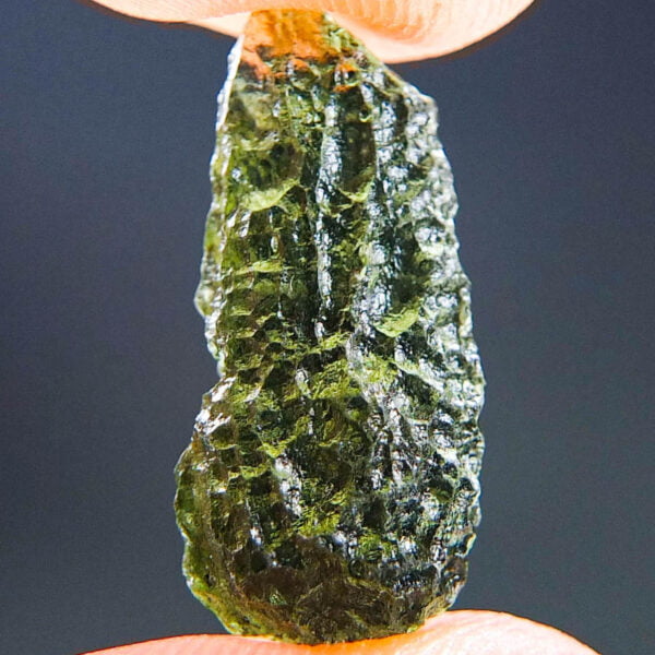 Moldavite - Drop - natural lower fragment (belly) shape