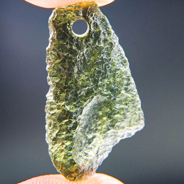 Drilled Moldavite - Pendant - with Certificate