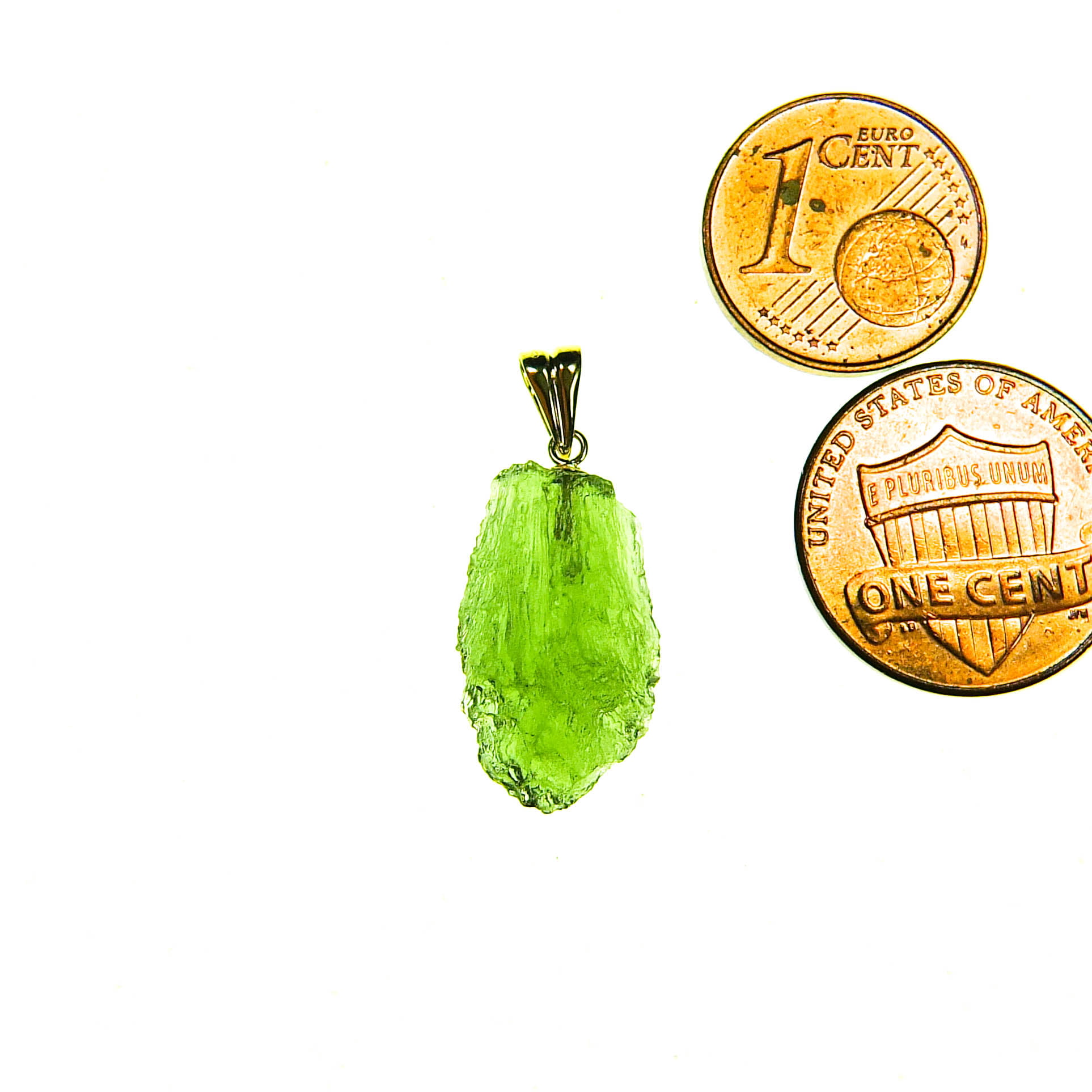 Vibrant green Moldavite Pendant with CERTIFICATE