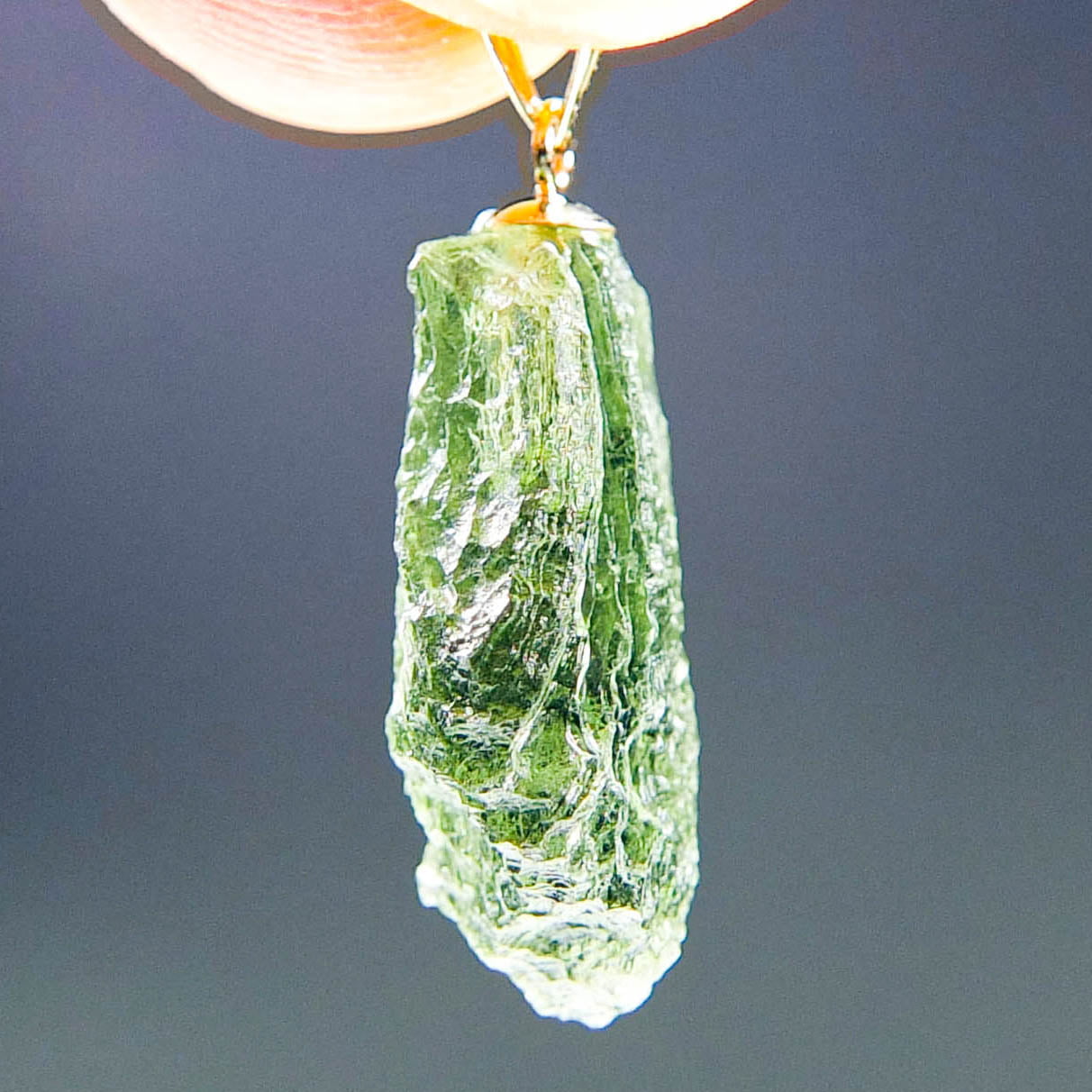 Vibrant green Moldavite Pendant with CERTIFICATE