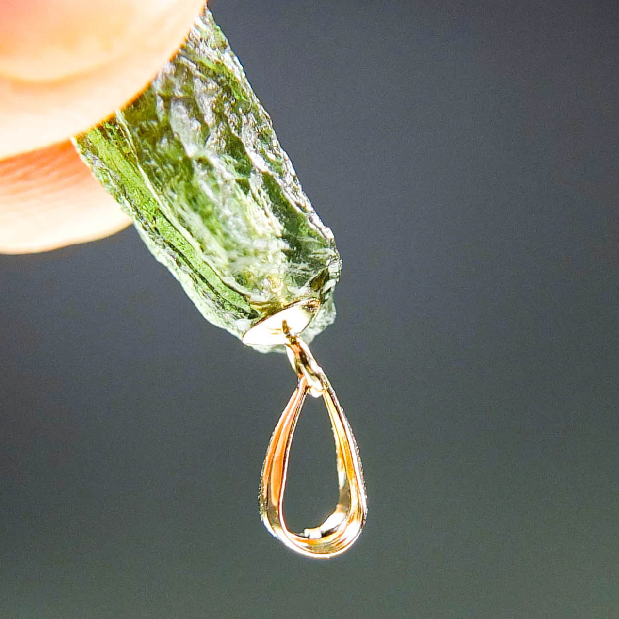 Vibrant green Moldavite Pendant with CERTIFICATE