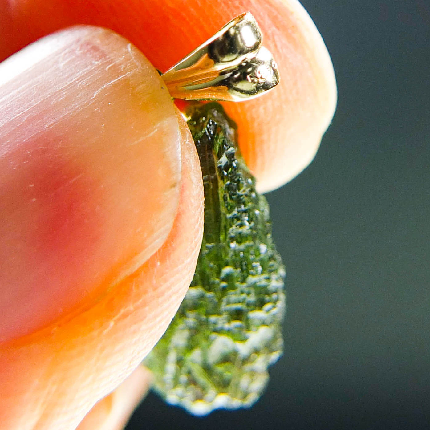 Vibrant green Moldavite Pendant with CERTIFICATE