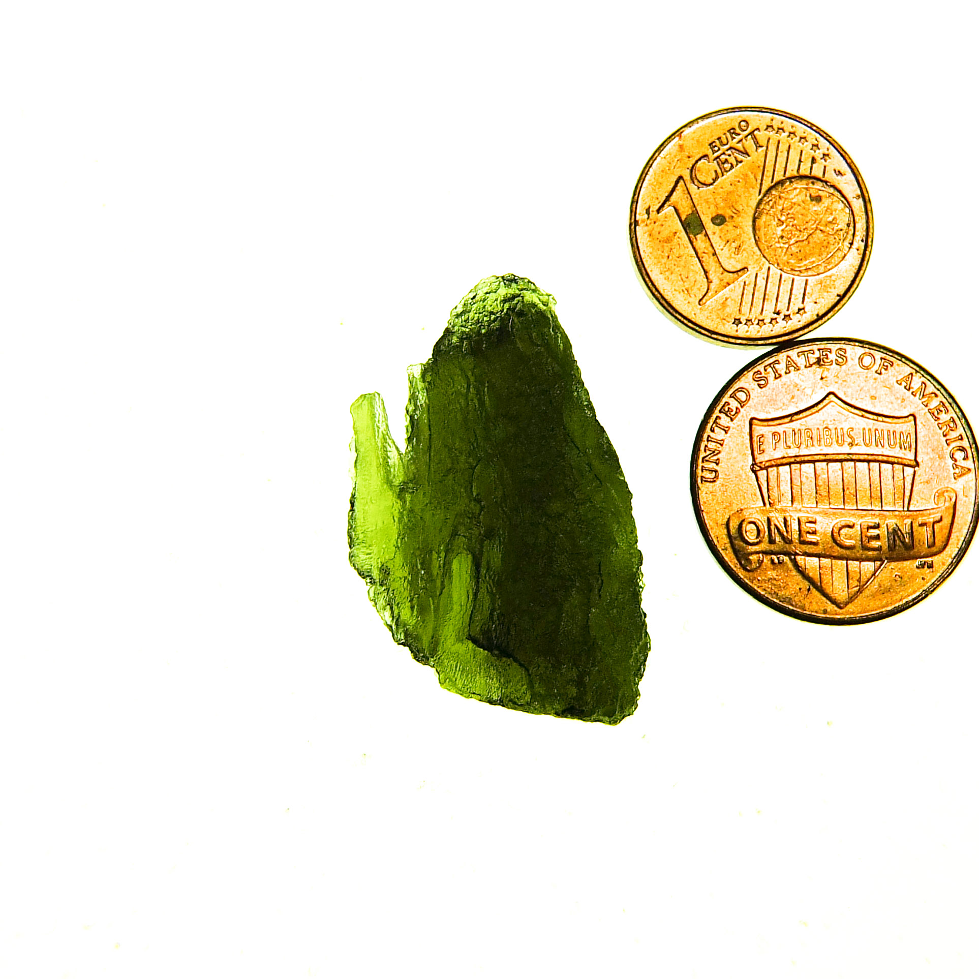 Moldavite with closed and open bubbles - Certified