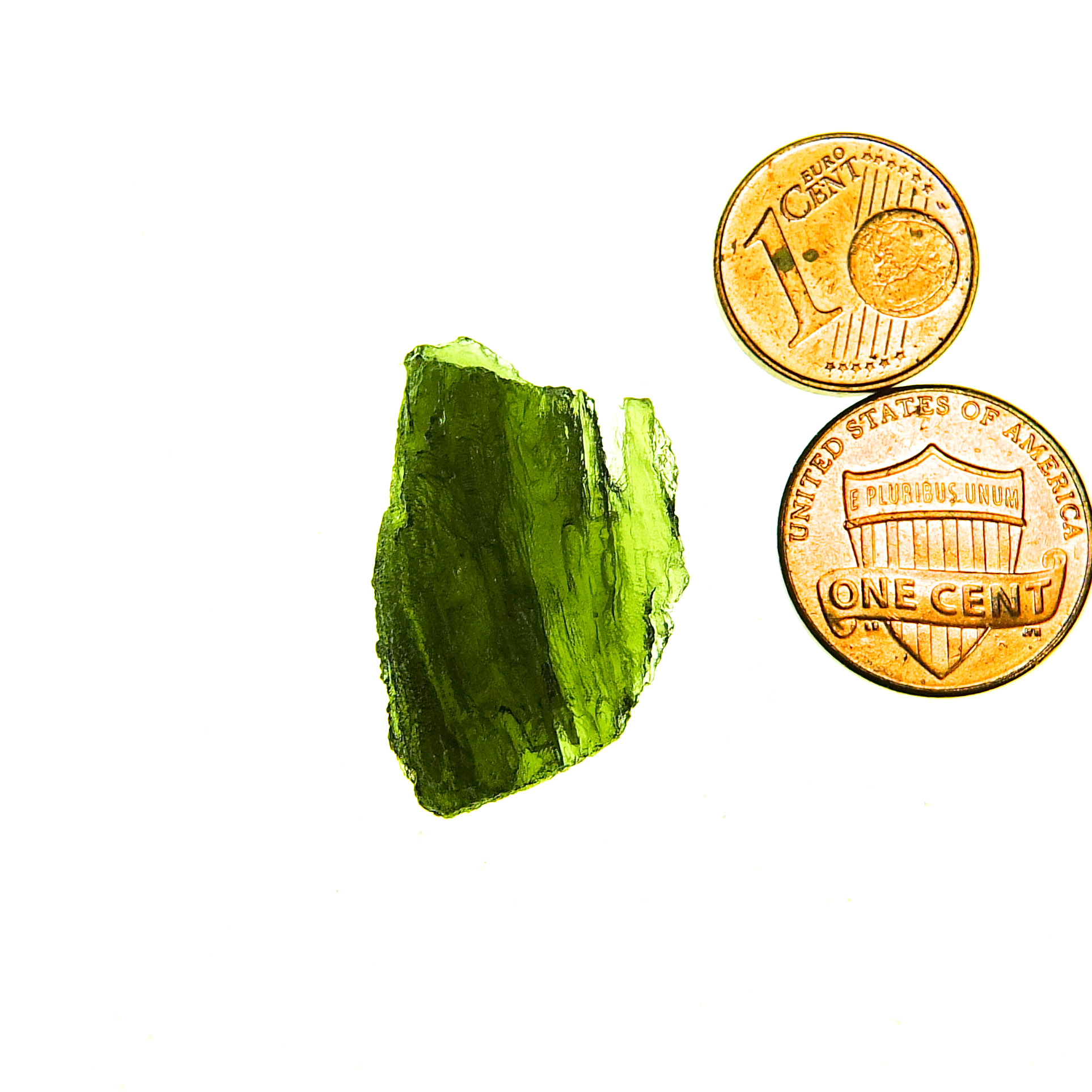 Moldavite with closed and open bubbles - Certified