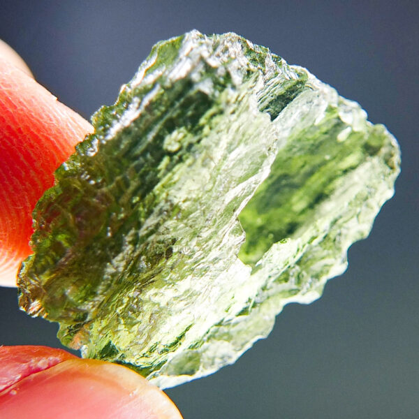 Rare Moldavite with BIG open bubble - Certified - quality A+