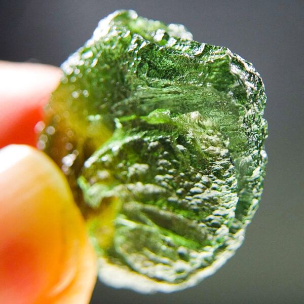 Vibrant green Glossy Moldavite with CERTIFICATE - quality A+